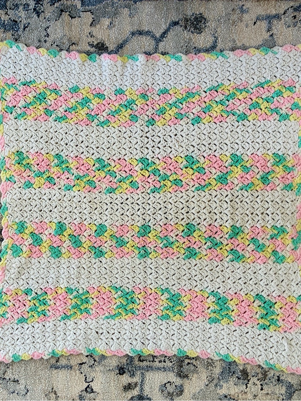 Handmade Crochet Pastel Baby Blanket